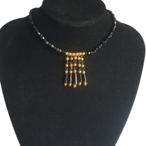 Black and gold choker necklace