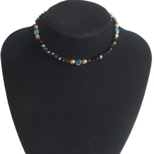 Black and blue choker necklace