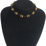Black and gold choker necklace