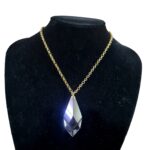 Necklace made with nickel free and lead free metal chain and big crystal to bring positive energy