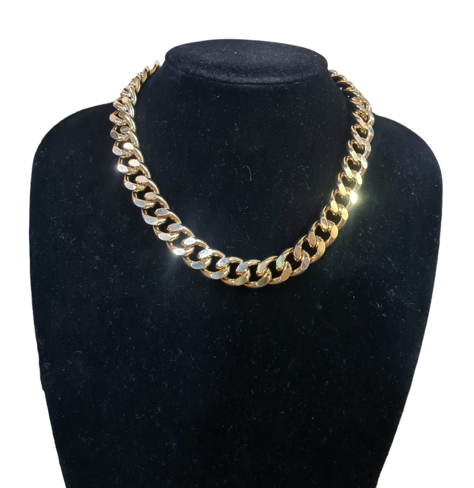 Big chain gold choker necklace