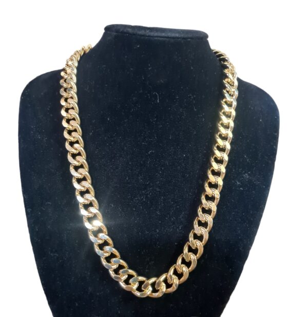 Big chain gold style statement unisex necklace