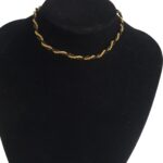 Handcrafted black and gold twisted choker necklace